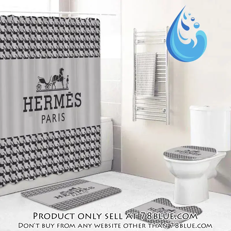 Hermes grey fashion logo limited luxury brand bathroom set home decor 78b5444164